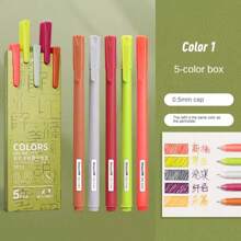 筆記用彩色筆,特殊手tent色筆組,多色,各種顏色,不同顏色,morandi Macaron學生標記鋼筆,適用於女孩 - 六號色 - 查看 1