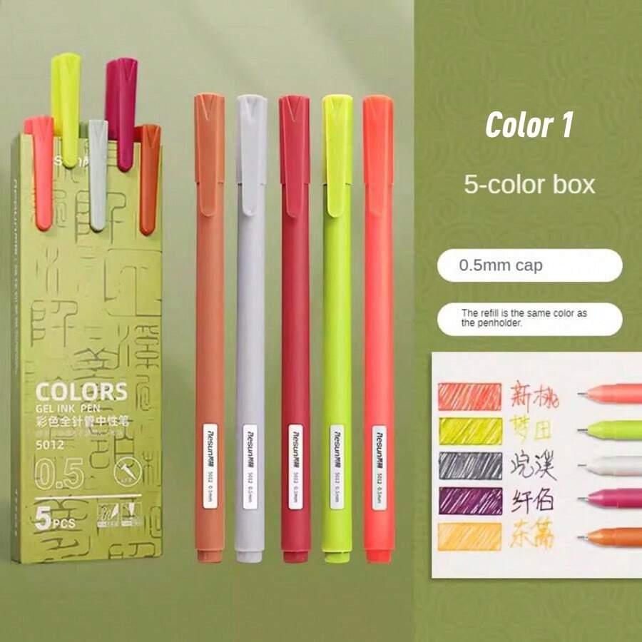 筆記用彩色筆,特殊手tent色筆組,多色,各種顏色,不同顏色,morandi Macaron學生標記鋼筆,適用於女孩 - 六號色 - 查看 1