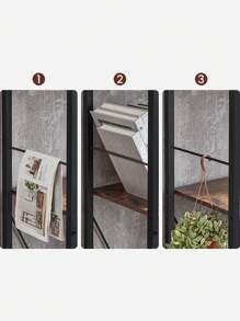 VASAGLE Meuble de Rangement, Bibliothèque, Étagère 5 Niveaux, avec Compartiments Ouverts, pour Bureau, Salon, Chambre, Style Industriel, Marron Rustique et Noir - Tabac - Voir 4