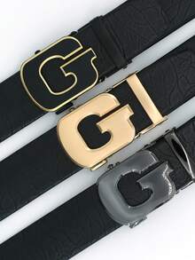 1 條男士腰帶,附字母 G 扣,採用特殊材質製成,寒冷冬季柔軟,適合商務、休閒、戶外穿著,多種顏色組合可供選擇 - 彩色 - 查看 11