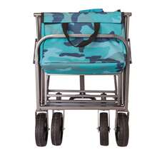 Multipurpose Micro Collapsible Beach Trolley Cart Camping Folding Wagon - Navy Blue - View 7