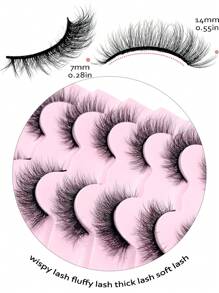 Asiteo 7 对 3D 自然纤细柔软仿貂毛睫毛蓬松日常假睫毛 - 自然纖長款 - 查看 4