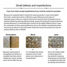 1入手工編織天然海草收納籃,適用於任何季節的野餐、節日、花園、庭院、客廳、廚房、臥室、衣櫃、浴室、化妝品組織 - 咖啡棕 - 查看 3