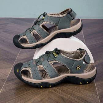 男士夏季户外凉鞋防滑软底防水包头休闲鞋中年运动沙滩鞋