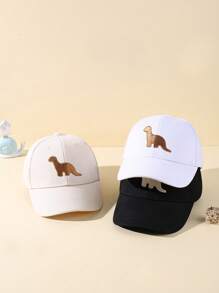 3 Stück Baby Baseballcap Set mit besticktem Dinosaurier-Motiv, Reiseessentiell - Verschiedenfarbig - Übersicht 2