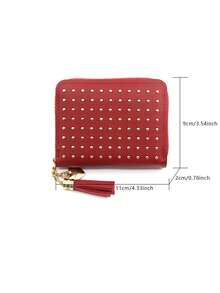 兒童短款手抓鑲珠包,學生文具收納袋,卡片套 - 紅色 - 查看 7