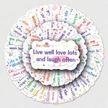 50 Piezas De Frases Cortas Inspiradoras En Inglés Con Pegatinas Personalizadas A Prueba De Agua - Albaricoque - Ver 2