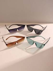 4pcs Men's Fashion Cat-Eye Glasses - Multicolor - View 5
