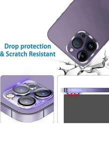 4 件全覆盖保护玻璃适用于 Apple 11 12 13 Pro Max 相机保护膜适用于 Apple 13 14 15 Pro Plus HD 不影响夜间 - 無色 - 查看 6