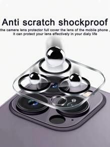 4 件全覆盖保护玻璃适用于 Apple 11 12 13 Pro Max 相机保护膜适用于 Apple 13 14 15 Pro Plus HD 不影响夜间 - 無色 - 查看 3