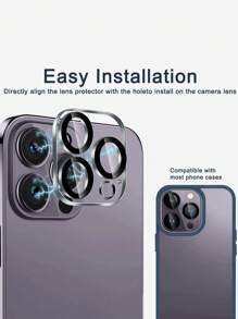 4 件全覆盖保护玻璃适用于 Apple 11 12 13 Pro Max 相机保护膜适用于 Apple 13 14 15 Pro Plus HD 不影响夜间 - 無色 - 查看 5