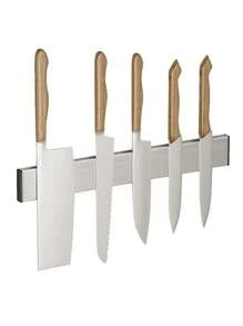 1pc Kitchen Knife Rack Storage Rack (No Need To Punch, Comes With Nail-Free Glue, Distinguish Between Front And Back When Installing, Single-Sided Magnetic) Magnet Stainless Steel 304 Magnetic Wall-Mounted Simple Knife Rack. Storage For Kitchen Knives. Knife Rack Halloween Christmas Kitchen Good Helper Kitchen Knife Storage Accessories