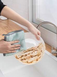 20pcs Hangable Coral Fleece Dish Cloth, Kitchen Household Absorbent Dish Towel, Scouring Rag, Hand Wipe Towel, Cleaning Cloth For Small Business Owners/Retailers,Kitchen,Bathroom,Home,Household Suppliers