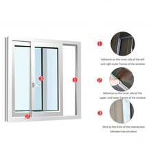 1包10米 9x5mm 自粘式灰色毛毡門窗天氣密封條,滑動門防撞帶,窗戶防風和隔音密封帶 - 灰色 - 查看 5