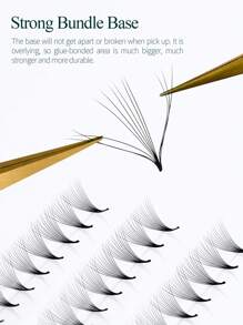 Song Lashes Premade Fans Pointy Base  Eyelash Extensions Lashes False Eyelashes  Makeup  Individual Lashes Lash Clusters,Eye Lash Clusters,Individual Eyelashes,Lashes,Fake Lashes - Black - View 5