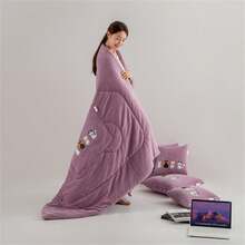 1pc New Style Cat Family Milk Velvet Thickened Pillow & Blanket Dual-Use Cushion Multi-Functional Carrying Blanket, Thickened Office Nap Pillow & Blanket - 100*150 - View 5