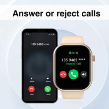 2.01吋智能手錶男女通用,無線通話提醒,音樂播放,多功能運動手錶 - 金色 - 查看 8