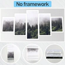 5入組帆布海報,高清森林插圖,適用於家居裝飾,送禮給朋友,客廳、臥室、辦公室、廚房、餐廳和酒吧牆壁裝飾,防水、無味材料,藝術繪畫、印刷、藝術品,無框架 - 彩色 - 查看 6