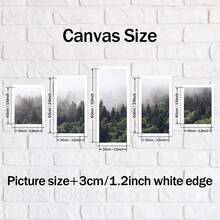 5入組帆布海報,高清森林插圖,適用於家居裝飾,送禮給朋友,客廳、臥室、辦公室、廚房、餐廳和酒吧牆壁裝飾,防水、無味材料,藝術繪畫、印刷、藝術品,無框架 - 彩色 - 查看 3