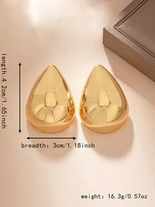 1對時尚優雅的淚滴形耳環,適合女士參加派對和送禮物 - 一對水滴耳釘 - 查看 6