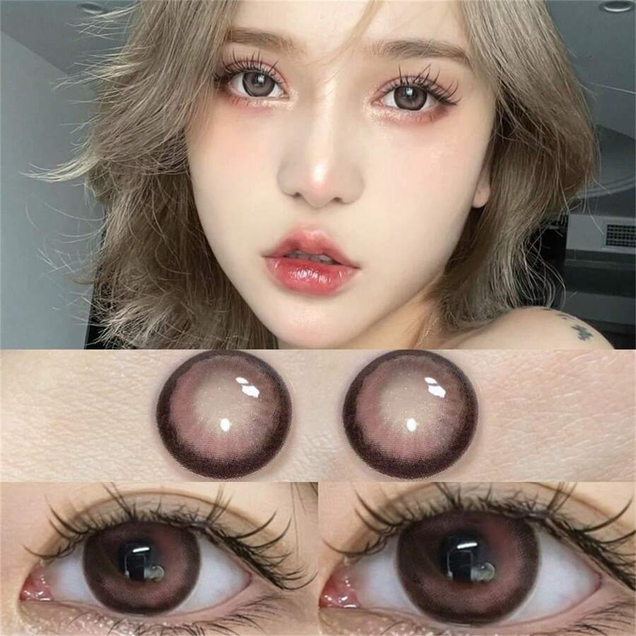 Morningcon Highlighted Rose Red Halloween Colored Contact Lenses For Eyes Natural Contact Lens Big Beauty Pupil Degrees Prescription Myopia - Red - View 1
