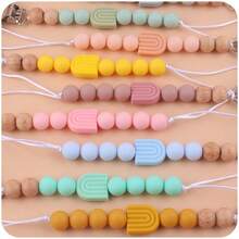 1入創意卡通彩虹矽膠珠子童裝diy手工珠寶配件 - 乾枯玫瑰色 - 查看 4