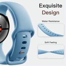 錶帶相容於 Pixel Watch 2 錶帶/pixel 錶帶,可調式軟矽膠運動錶帶,適用於 Pixel Watch 2022/pixel Watch 2 2023 女士男士 - 湖藍 - 查看 3