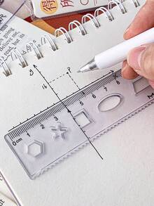 MOKA 4pcs/Set Student Stationery Set With Soft 20cm Ruler, Triangular Ruler, Protractor And Pencil Sharpener,Rulers - Multicolor - View 5