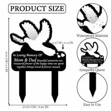 室外家庭花園紀念牌,墓地,父母紀念和懷念裝飾 - 黑色 - 查看 2