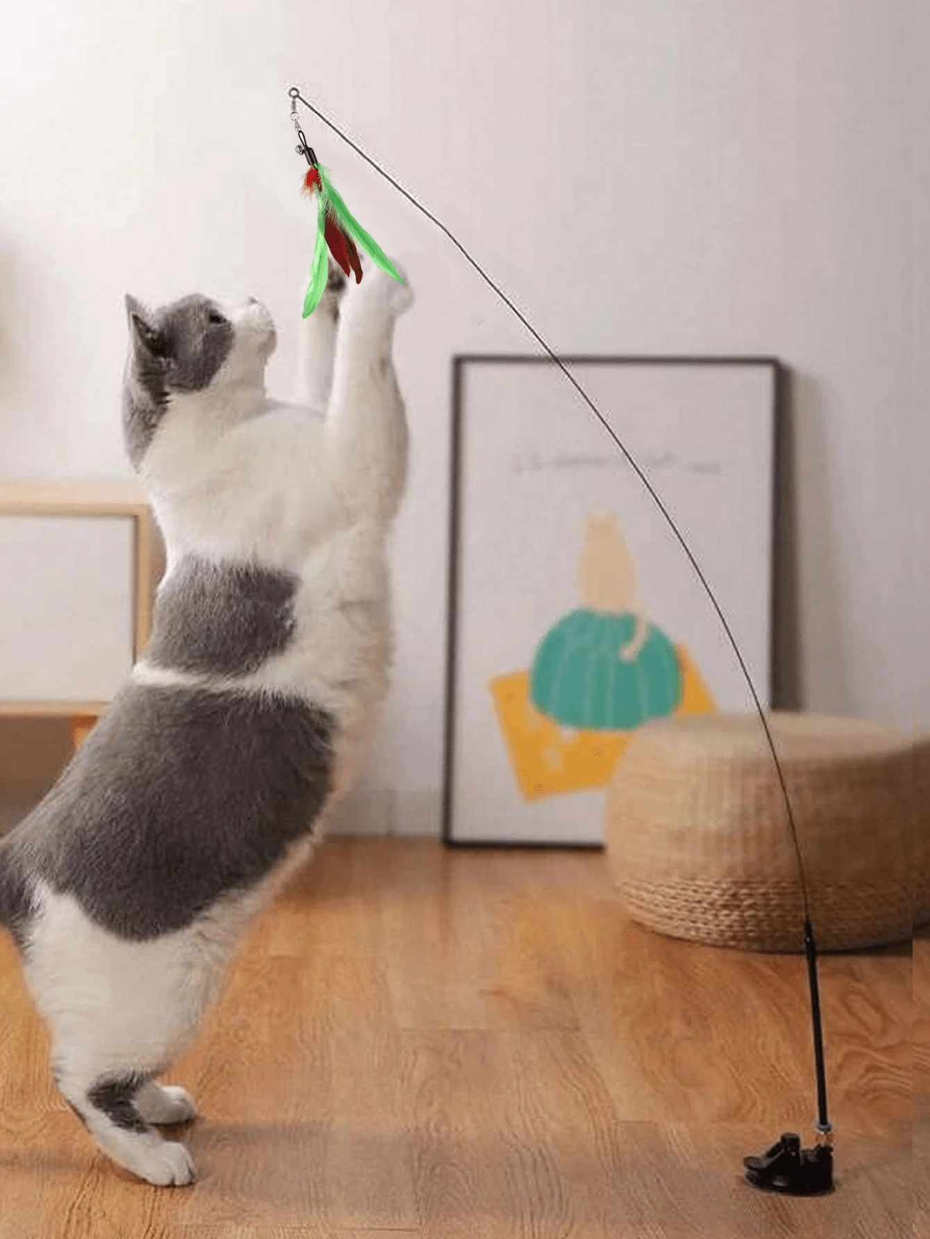 1 pieza Palo para gato con diseño de mariposa para gato para jugando - Azul - Ver 1