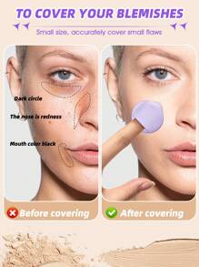 1pc Storage Bucket+7PCS Makeup Sponge+9PCS Makeup Puff Set Soft Triangle Powder Mineral Puff For Face Makeup,Suitable For Cream & Powder Concealer, Loose Powder Makeup Applicator - Multicolor - View 9