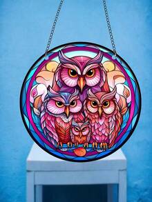 1pc Owl Pattern Dream Catcher Outdoor Hanging Decoration - Yellow - View 6