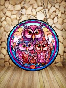 1pc Owl Pattern Dream Catcher Outdoor Hanging Decoration - Yellow - View 5