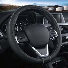 1pc Blue New Style Car Steering Wheel Cover, Unisex, Slip-Proof And Sweat-Absorbent, Year Round Suitable, Car Interior Accessory, Car Parts - Blue - View 5