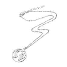 European And American Style Sexy Double-Layer Pearl Heart Pendant Necklace For Women, Delicate And Unique Heart Chain Collarbone Necklace Design - Map Silver - View 3