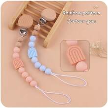 1入創意卡通彩虹矽膠珠子童裝diy手工珠寶配件 - 乾枯玫瑰色 - 查看 5