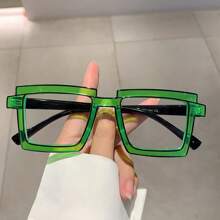 Gafas de fiesta de anime de color fluorescente personalizado con rayos que pueden hacer que el rostro se vea talla grande delgado, sin receta - transparente - Ver 9