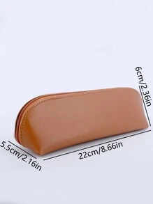 1 szt., Jednolity Kolor Skórzany Piórnik Japoński Świeży Styl Szkolny Piórnik, Piórnik, Torba Szkolna - Brązowy - Zobacz 6