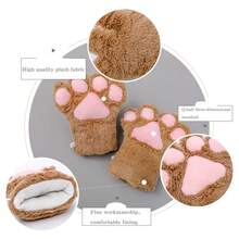 1pair Gray Plush Cat Paw Gloves, Japanese Cute Cosplay Performance Prop, Party Dance Accessory - Grey - View 4