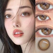 Morningcon 乳袋棕色隱形眼鏡,自然隱形眼鏡,大眼美瞳度數近視處方 - 棕色 - 查看 4