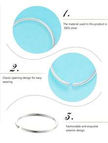 2 Piezas Anillo De Nariz Redondo Y Abierto De Moda Europea Y Americana - Plateado - Ver 3