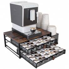 K Cup Holder, 60 Capacity Coffee Pod Holder, Coffee Pods Drawer Organizer For Countertop, Coffee Bar Station Organizer With Disposable Cups Lids Holder, Black - Black - View 1