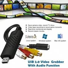 Video Capture Card, RCA To USB Audio Video Converter, VHS Mini DV VCR Hi8 DVD To Digital Converter For PC TV Tape Player Camcorder - 黑色 - 查看 6