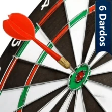 Juego De Tiro Al Blanco 29 Cm 4 Dardos De Metal 2 Caras En 1 - Negro - Ver 3