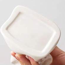 1pc Creative Ceramic Pleated Flower Vase For Living Room Home Decoration Artware, Daily Use - White - View 5