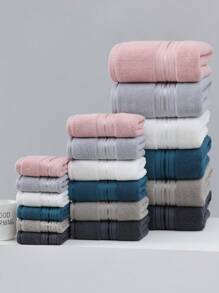 1pc Thickened Absorbent Satin Face/Hand/Bath/Beach Towel For Home Use - Pink - View 2