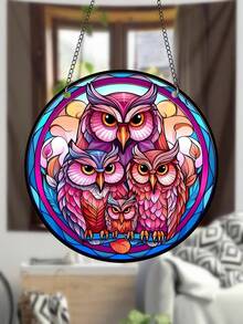 1pc Owl Pattern Dream Catcher Outdoor Hanging Decoration - Yellow - View 2