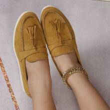 女性時尚休閒平底拖鞋 - 黃色 - 查看 3