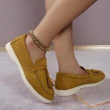 女性時尚休閒平底拖鞋 - 黃色 - 查看 4