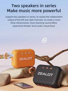 Zealot S75 便攜式無線音箱,48mm 揚聲器,雙振膜,內建 3000mah 電池,防水防塵